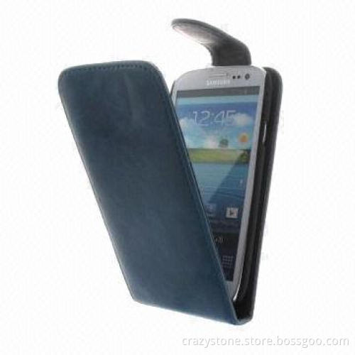 Black Leather Mobile Phone Housing for Samsung Galaxy S4/I9500